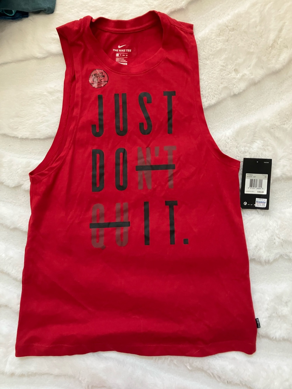 Nike Red "Just Do It" Sleeveless Tank Top NWT